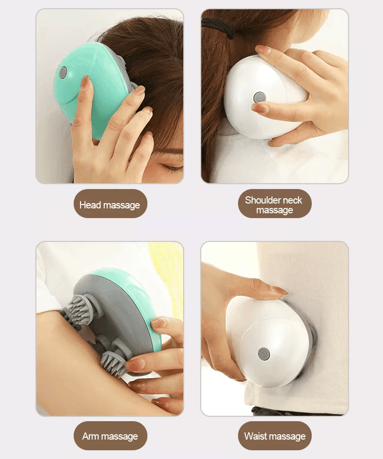 Electric Scalp Massager Portable Head Scratcher with Tissue Kneading Nodes 4